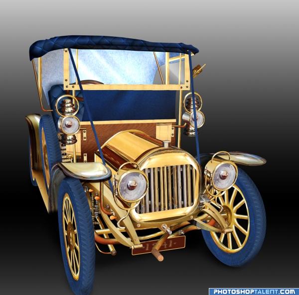 Vintage car photoshop picture